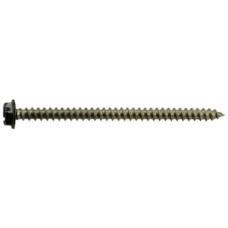 Midwest Fastener Sheet Metal Screw, #10 x 3 in, Painted 18-8 Stainless Steel Flange Hex Head 8 PK 71036
